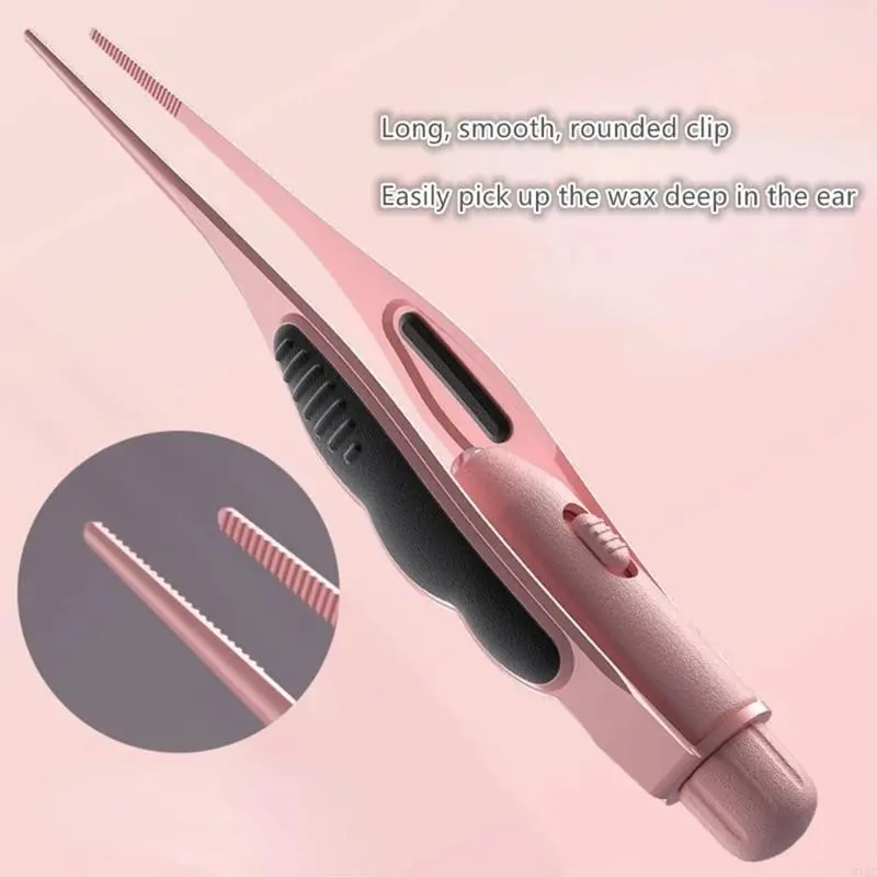 Baby Care LED Ear Wax Removal Tweezers Anti-Skid Ear Pick Tool with Brightness Light Ear Curette Safety Earwax Cleaning Tool