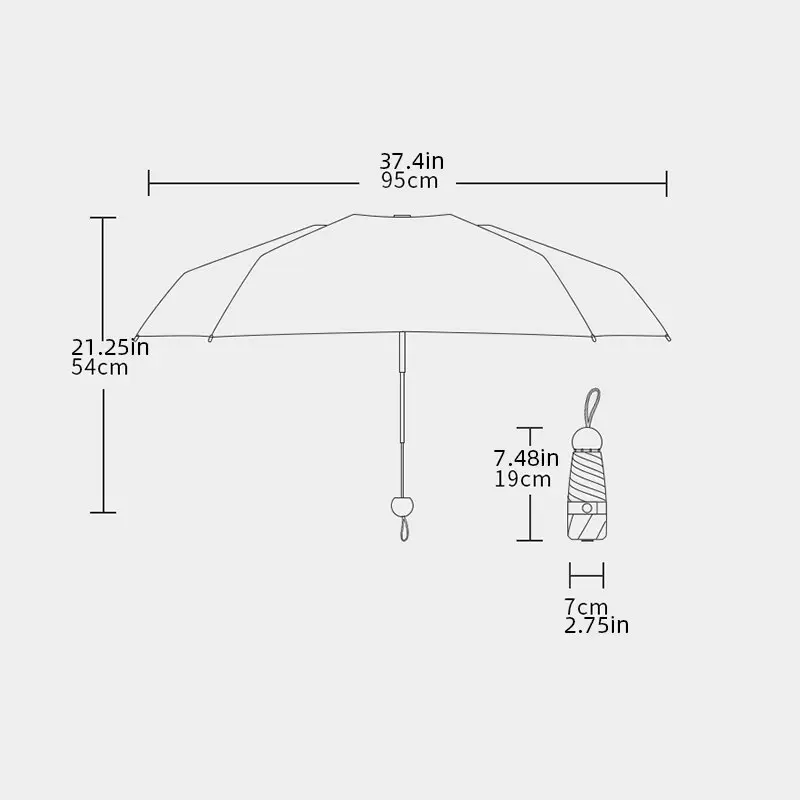 New Anti-UV Enlarged Dual-purpose Sun umbrella Small Umbrella UV Sunscreen Black rubber Parasol Parag Mini Capsule Umbrella