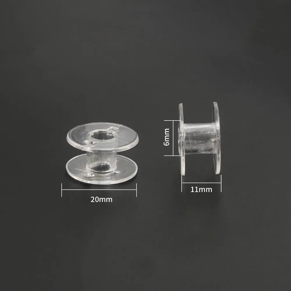 1/5/10Pcs Empty Bobbins Sewing Machine Spools Clear Plastic with Case Storage Box for Brother Janome Singer Elna 5BB5310