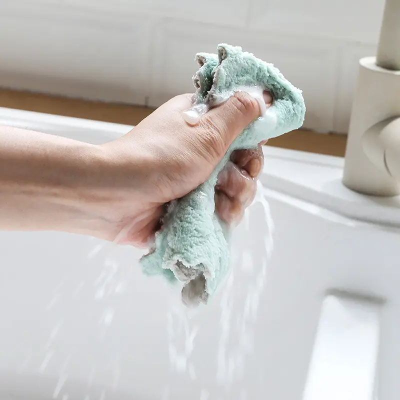 Kitchen Cleaning Towel Anti-grease Wiping Rags Kitchen Efficient Super Absorbent Microfiber Cleaning Cloth Home Washing Dish