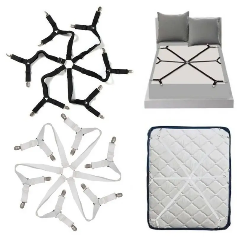 12 Clips Bed Sheet Holder Adjustable Elastic Fixed Holder Mattress Clip Fasteners Cover Blankets Grippers Fixing Non-Slip Strap