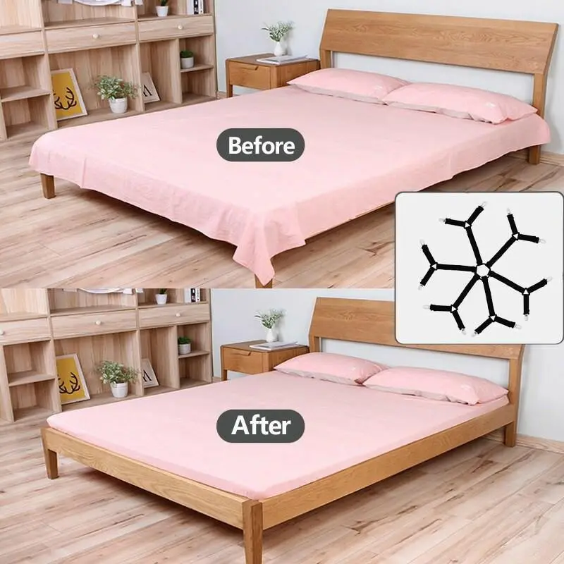 12 Clips Bed Sheet Holder Adjustable Elastic Fixed Holder Mattress Clip Fasteners Cover Blankets Grippers Fixing Non-Slip Strap