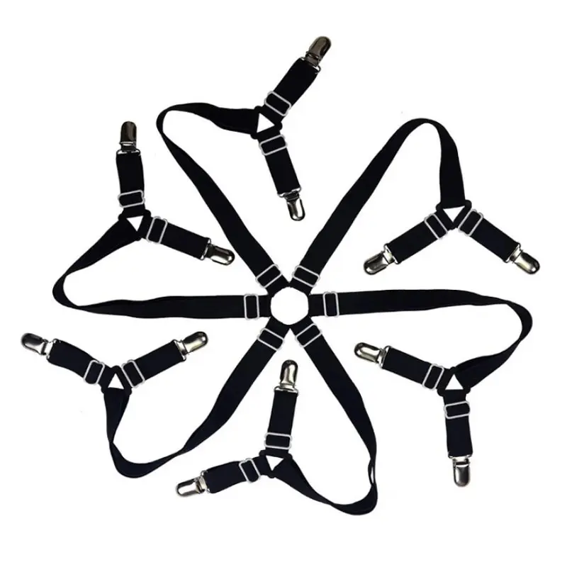 12 Clips Bed Sheet Holder Adjustable Elastic Fixed Holder Mattress Clip Fasteners Cover Blankets Grippers Fixing Non-Slip Strap