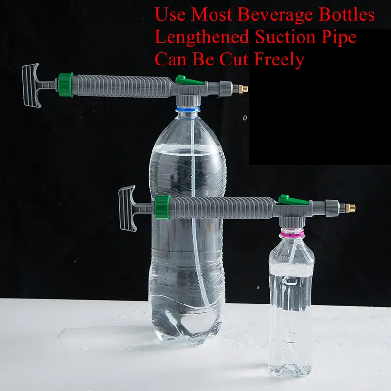 Garden Watering Sprayer Beverage Bottle Watering Can High Pressure Small Manual Pressure Adjustable Spray Head Agriculture Tools