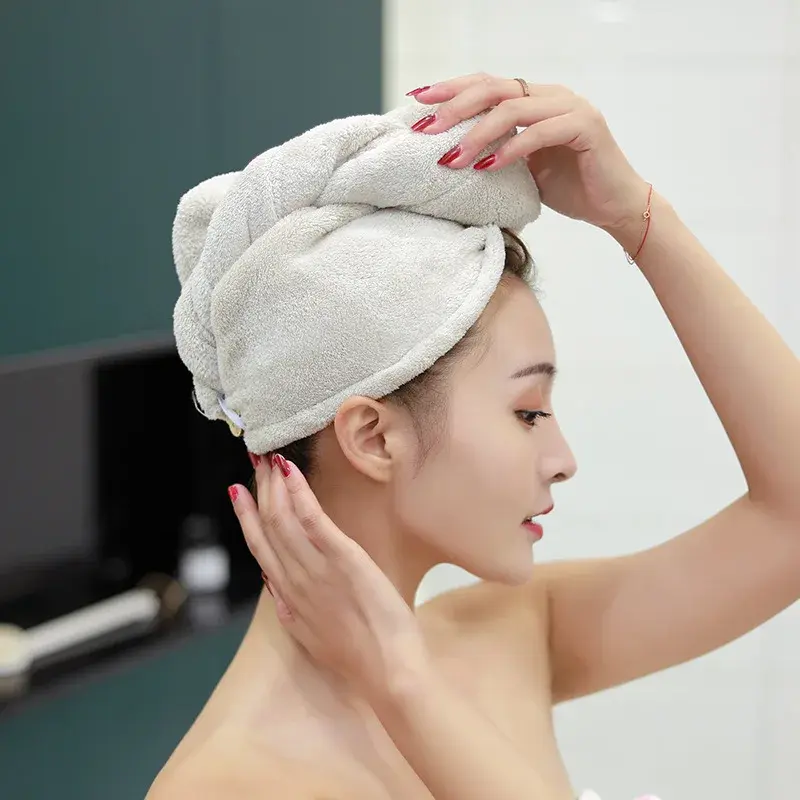 Microfiber Dry Hair Towel Cap Shower Cap Strong Water Absorbent Triangle Hat Girl Washing Hair Quick-drying Wiping Hair Towel