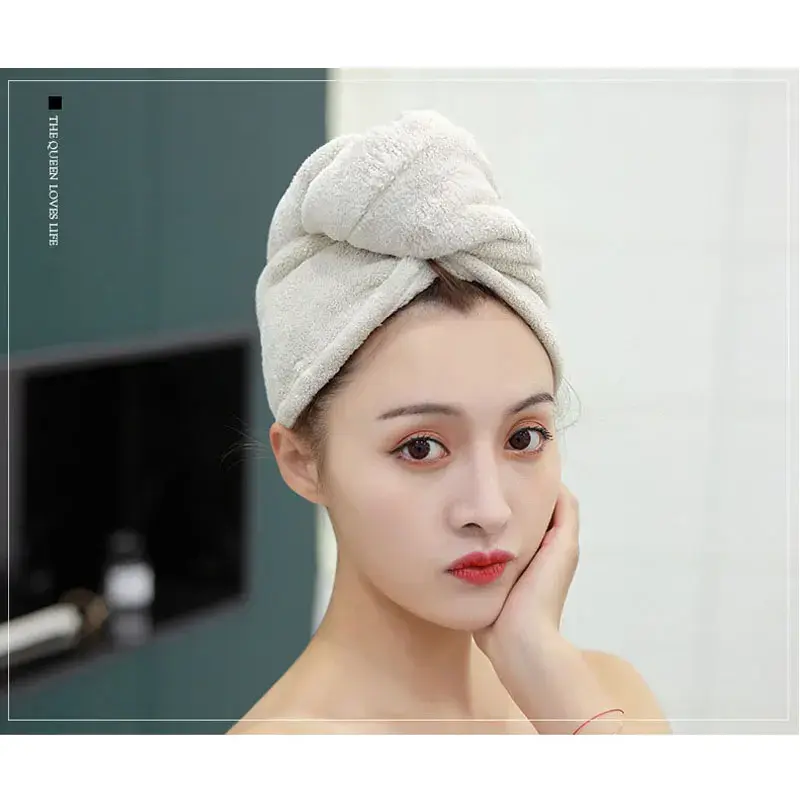Microfiber Dry Hair Towel Cap Shower Cap Strong Water Absorbent Triangle Hat Girl Washing Hair Quick-drying Wiping Hair Towel
