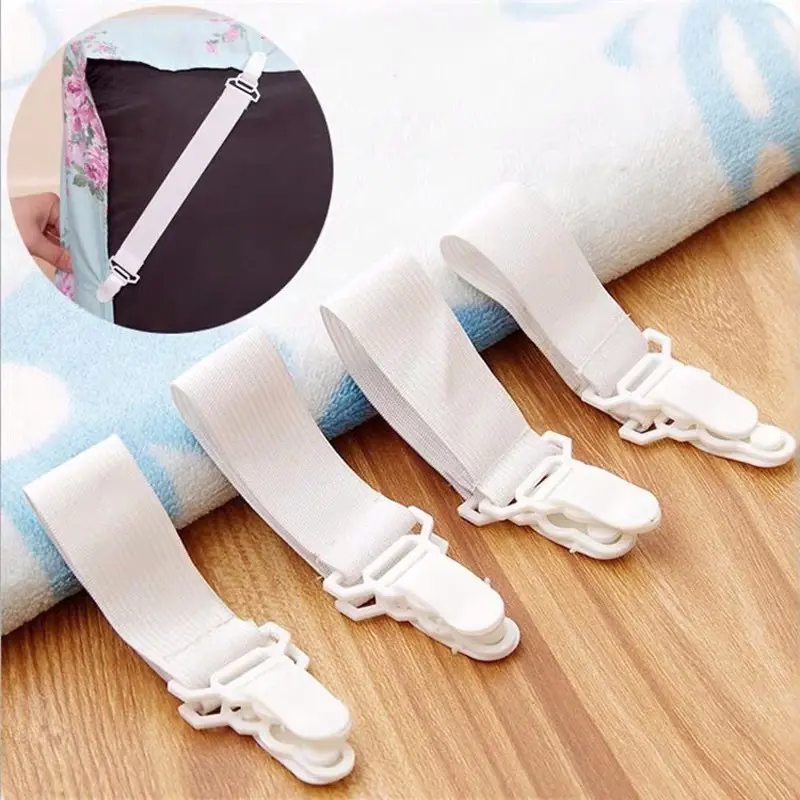 4pcs Elastic Band Retaining Clip 4x20cm Bed Sheet Fasteners Household Tablecloths Fixed Clip Portable Blankets Clamp