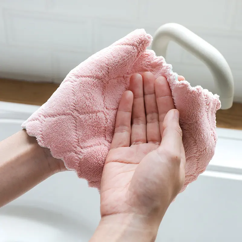 Glass Window Dish Cleaning Cloth Microfiber Kitchen Cleaning Towel Anti-Grease Wiping Rags Absorbable Fish Scale Wipe Cloth