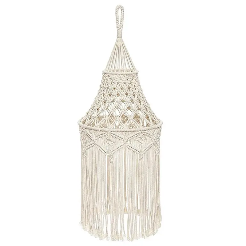HGHO 2X Macrame Lamp Shade Hanging Pendant Light Cover Office Bedroom Living Room Nursery Dorm Room Bohemian Home Decor