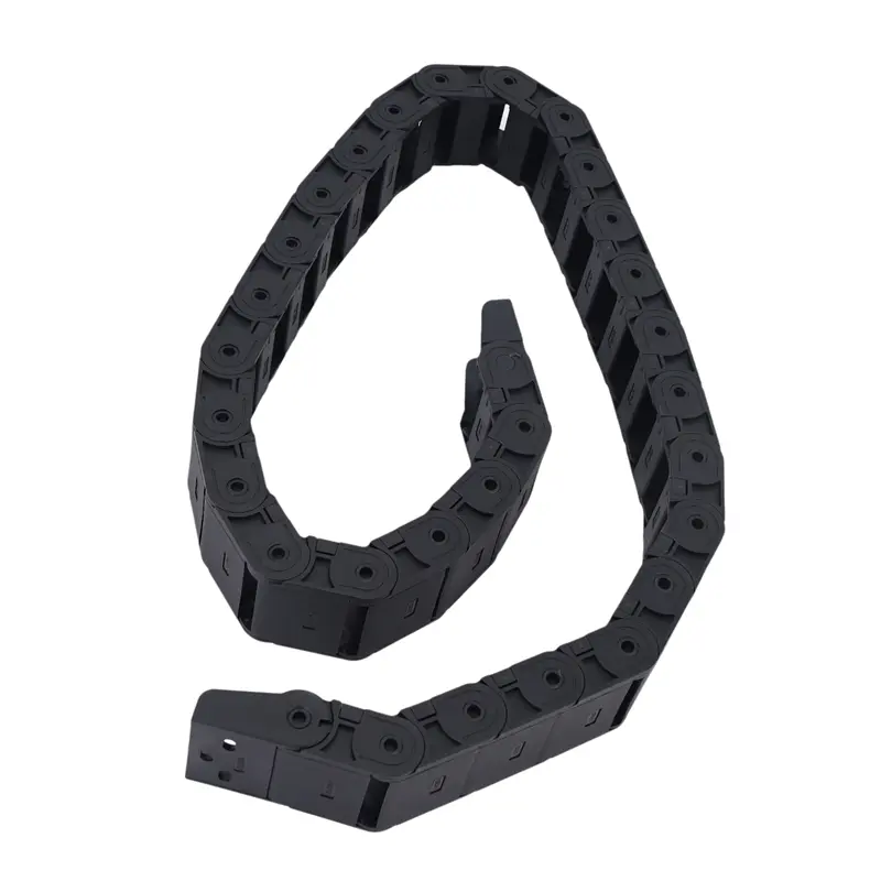 HGHO 5 Pcs 18Mm X 37Mm Black Flexible Semi Enclosed Cable Drag Chain 1M 39.4 Inch