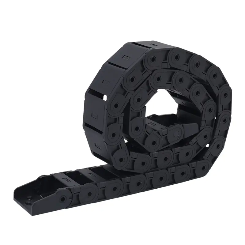 HGHO 5 Pcs 18Mm X 37Mm Black Flexible Semi Enclosed Cable Drag Chain 1M 39.4 Inch