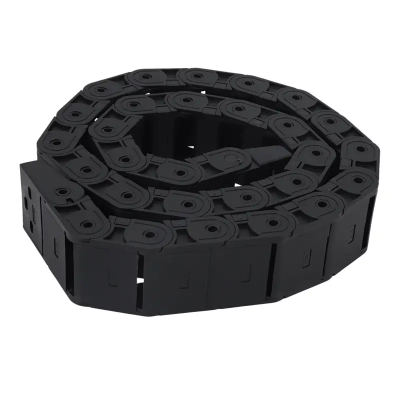 HGHO 5 Pcs 18Mm X 37Mm Black Flexible Semi Enclosed Cable Drag Chain 1M 39.4 Inch