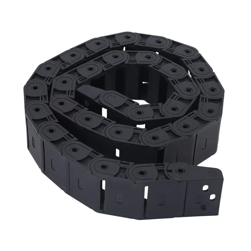 HGHO 5 Pcs 18Mm X 37Mm Black Flexible Semi Enclosed Cable Drag Chain 1M 39.4 Inch