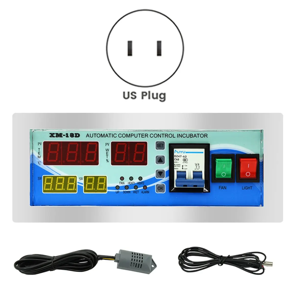 New XM-18D Automatic Incubator Controller Temperature and Humidity Controller for Hatching Equipment 110V US Plug