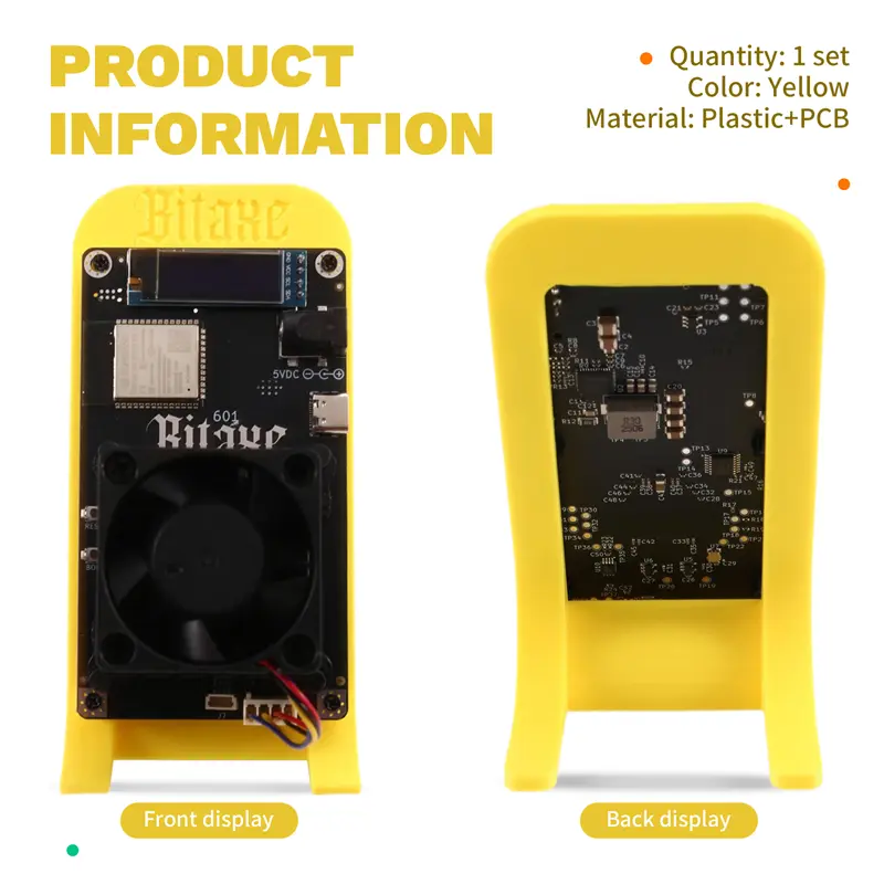 HGHO Efficient Bitaxe Gamma 601 BTC Mining Solo 1.2TH/S BM1370 Asic, 18-22W, AU Plug From Antminer S21 Pro, Ideal For Bitcoin Mi