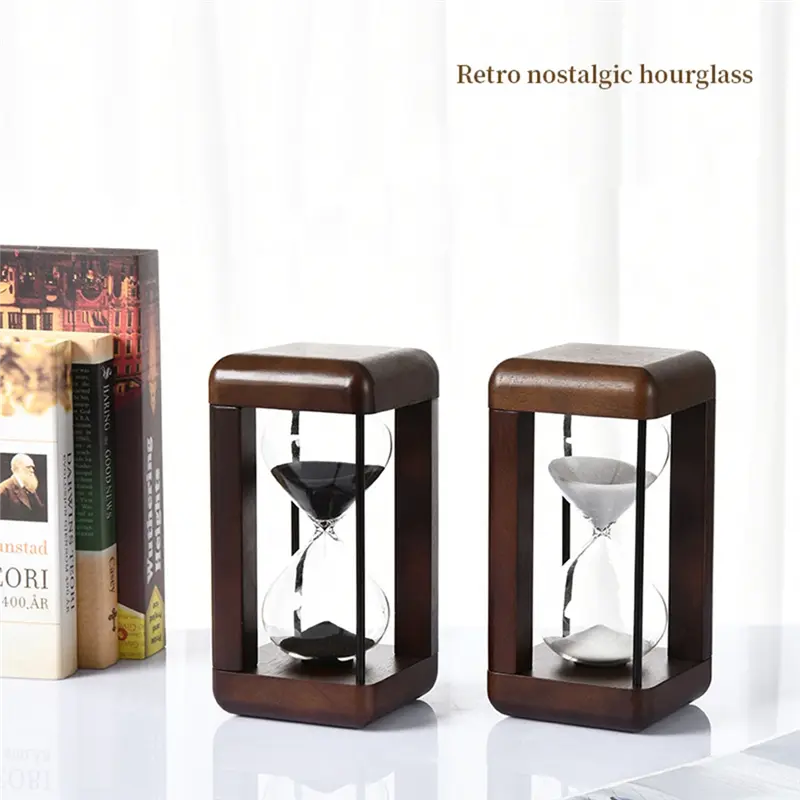 HGHO Large Premium Walnut Hourglass,60 Minutes Sand Timers,Hour Glass With Sand Timer For Gift,Hourglass Decor For Desk