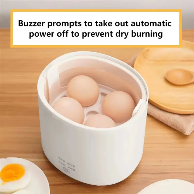 HGHO Mini Egg Cooker, 400Ml Automatic Egg Steamer, Small Household Multifunctional Breakfast Machine UK Plug