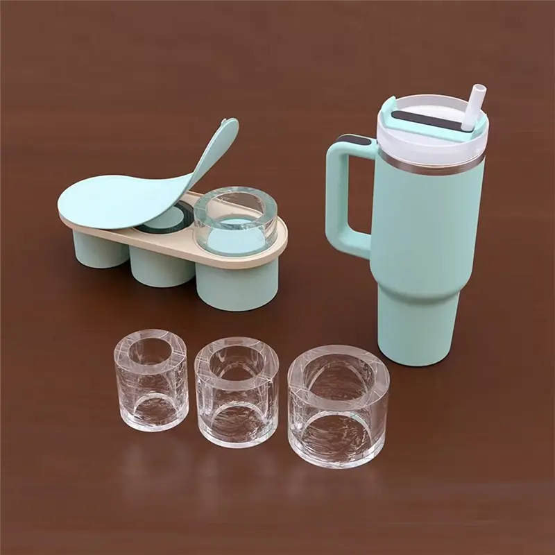 HGHO 3PCS 3 Grid Ice Grid Mold For Stanley Silicone Ice Square DIY Maker Model Quick Demolding Household Kitchen Supplies, Durab