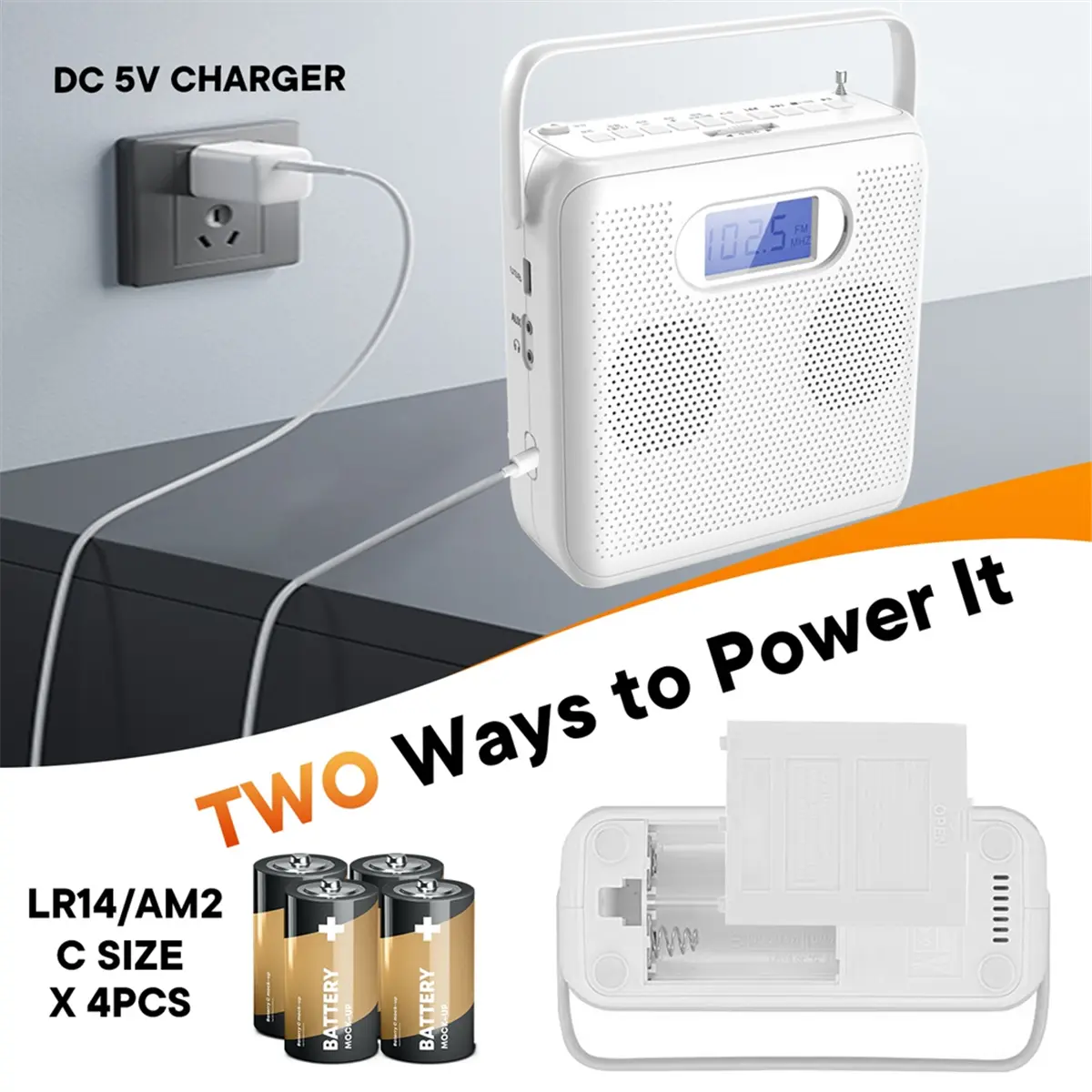 New Portable Bluetooth CD Player with Vertical Design, CD Boombox Speakers, FM Radio, Support USB, AUX ,and LCD Display