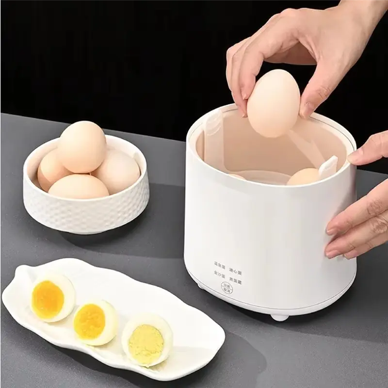 HGHO Mini Egg Cooker, 400Ml Automatic Egg Steamer, Small Household Multifunctional Breakfast Machine UK Plug