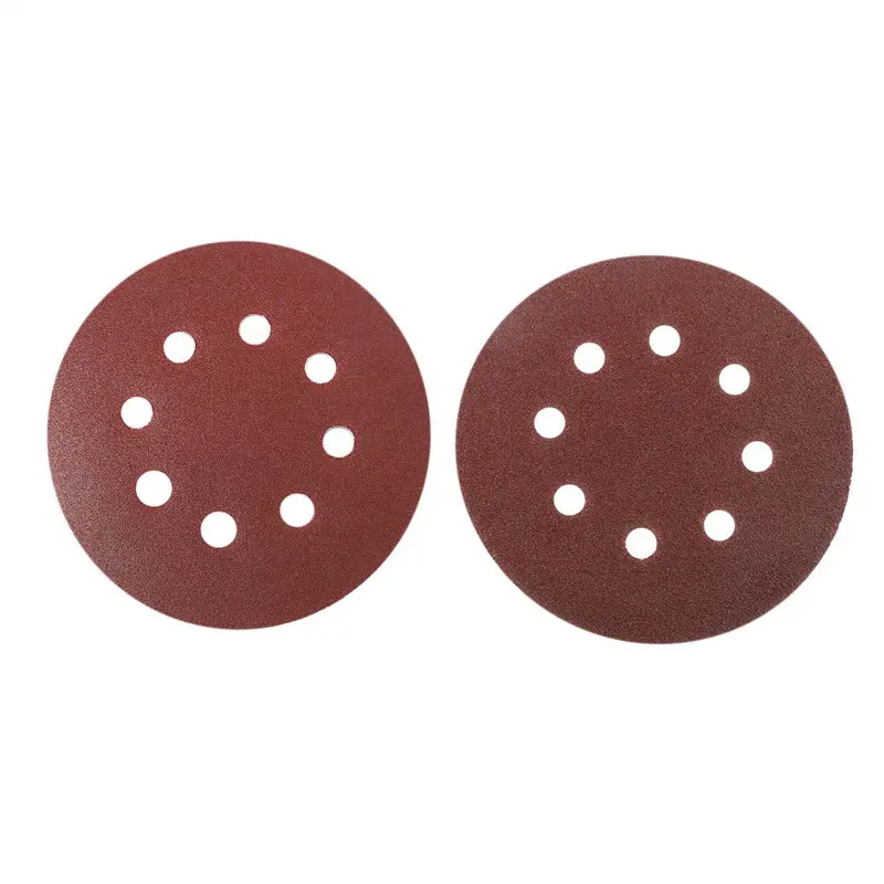 HGHO 150Pcs 5 Inch 125Mm Round Sandpaper Eight Hole Disk Sand Sheets Grit 40/60/80/120/240 Hook And Loop Sanding Disc Polish