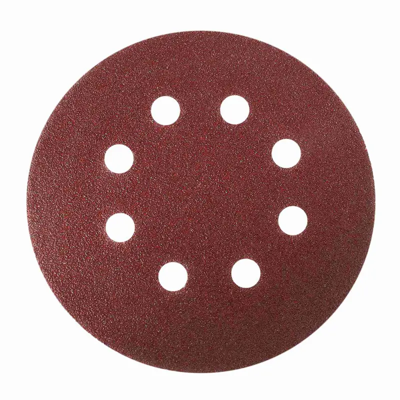 HGHO 150Pcs 5 Inch 125Mm Round Sandpaper Eight Hole Disk Sand Sheets Grit 40/60/80/120/240 Hook And Loop Sanding Disc Polish