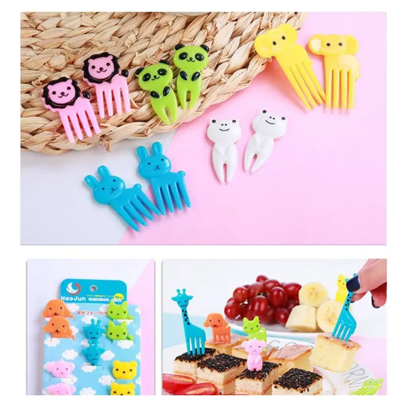 HGHO Animal Food Forks For Kids, Fun Bento Forks For Picky Eater, Cute Fruit Food Toothpicks, Lunch Bento Box Replacement Access