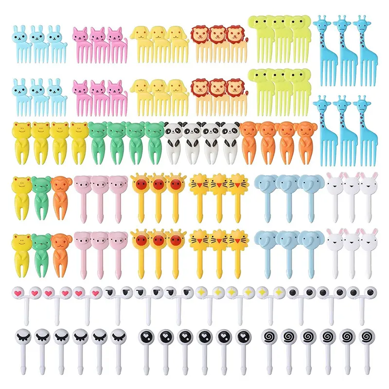HGHO Animal Food Forks For Kids, Fun Bento Forks For Picky Eater, Cute Fruit Food Toothpicks, Lunch Bento Box Replacement Access