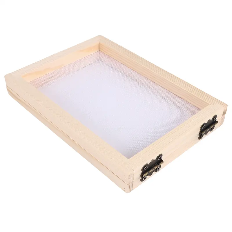 HGHO 3 Pieces Paper Wooden Paper Mold Making Screen Kit 3 Size Frames For DIY Paper Craft 12.7X17.8Cm 19.8X24.8Cm 24.8X33.0Cm