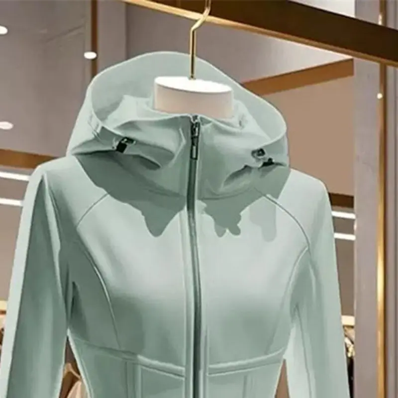 New Korean 2025 High Quality Women's Jacket Spring Autumn Hooded Short Lady Outerwear Casual Wild  Long Sleeve Ladies Coat