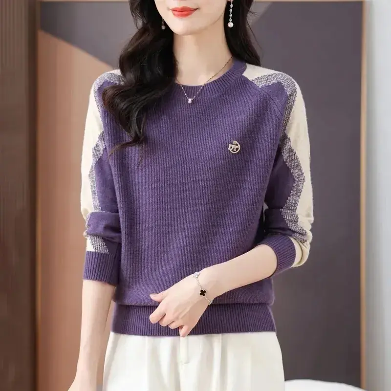 2025 Korean Knitted Sweaters Women Autumn Winter Long Sleeve Pullovers Woman Knitwear Casual Elegant Ladies Sweaters Jumper Top