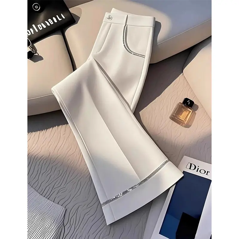 2025 Korean New Temperament and Figure Enhancing Micro Flared Pants Ladies Spring High-end Long Pants Female Trouser