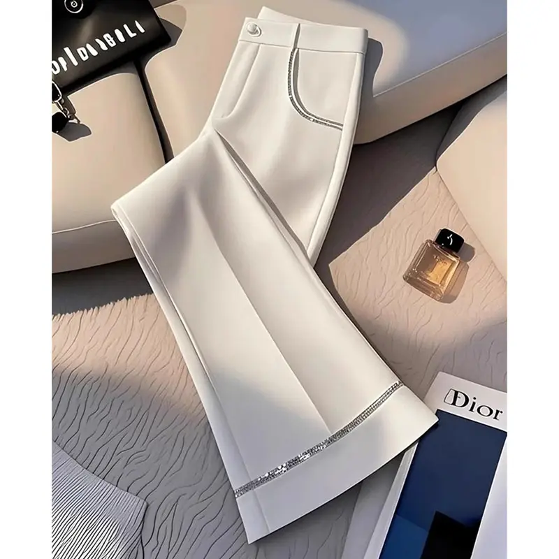 2025 Korean New Temperament and Figure Enhancing Micro Flared Pants Ladies Spring High-end Long Pants Female Trouser