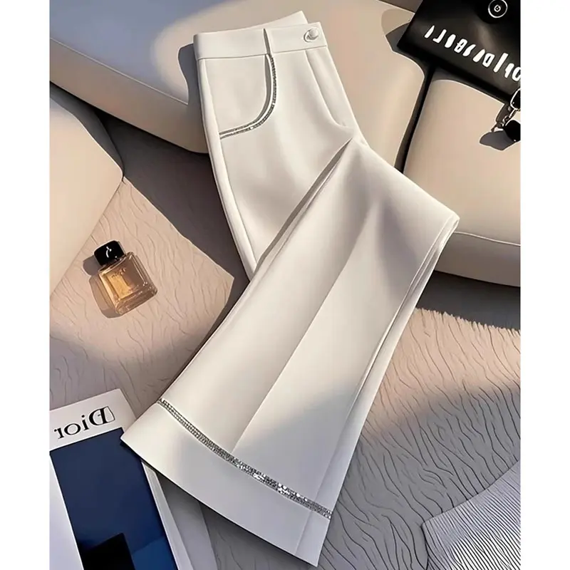 2025 Korean New Temperament and Figure Enhancing Micro Flared Pants Ladies Spring High-end Long Pants Female Trouser