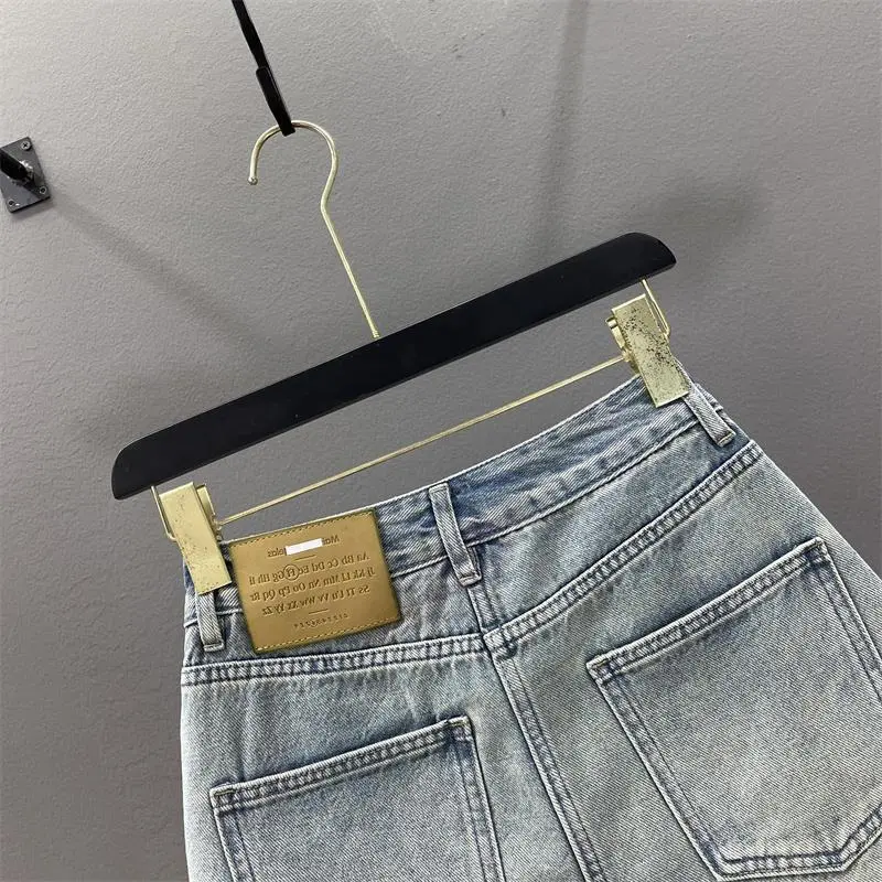 Korean Flower Embroidery Denim Skirt Female 2025 New Spring Summer Temperament High Waist Slim A Word Hip Jeans Skirt Woman
