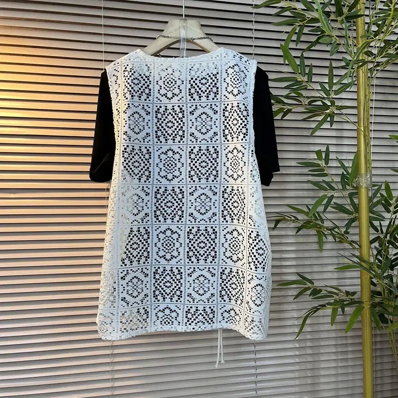 Knitted Cardigan Vest Women New 2025 Summer Korean All-match Thin Hollow Sleeveless Casual Waistcoat Short Vest Coat Female Tops