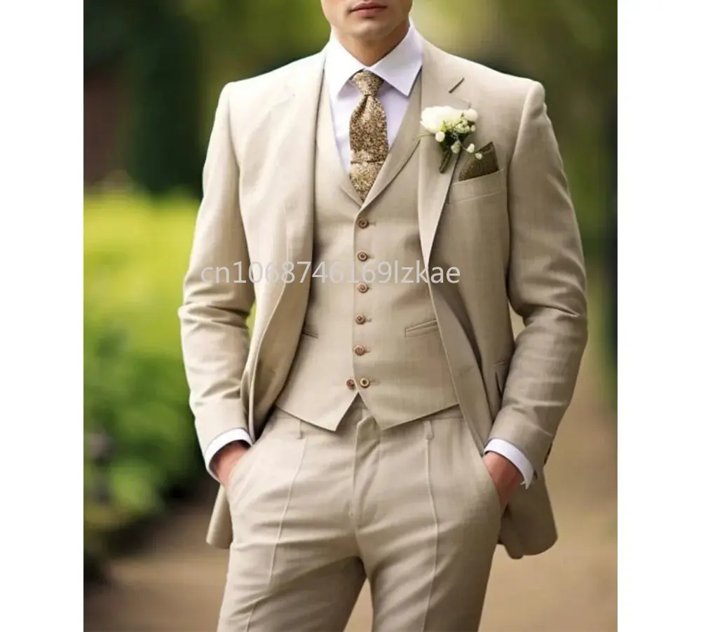 Elegant  Suits For Men Slim Fashion Design Groom Wedding Blazer Pants Boyfriend Wear Party Prom Suits Custom Made