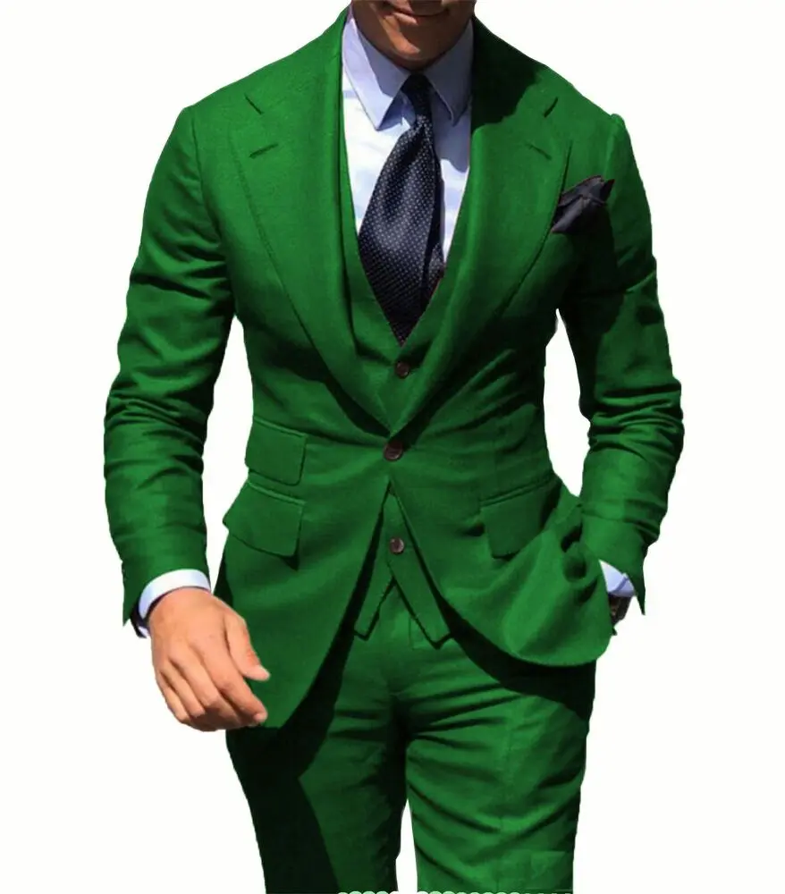 Classic Mens 3PCS  Suits Tuxedo Wedding Blazer Prom Wool Groomsman  Work