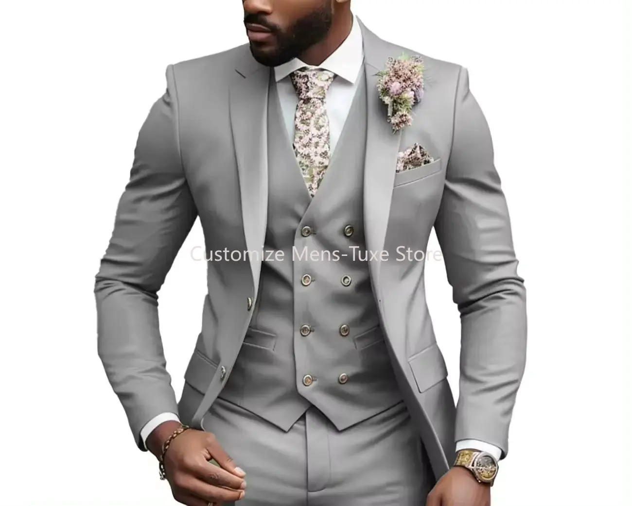 Latest Men Suits 3 Pieces Set Formal Business Slim Fit Suit for Men Wedding Groom Prom Tuxedos Luxury Man Dress Coat Vest Pant