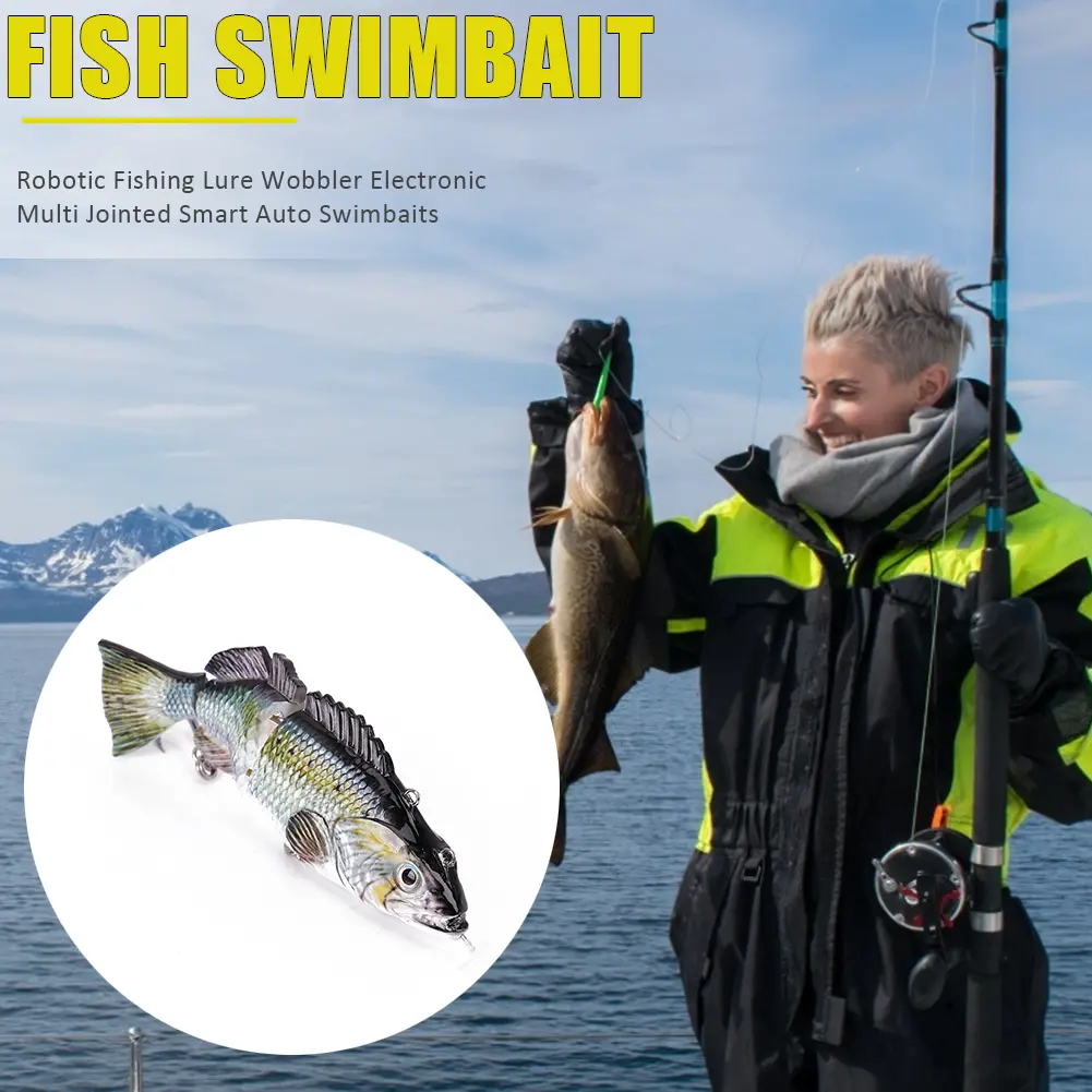 Electronic Robotic Fishing Lure Wobbler 4 Segments Smart Auto Swimming Fish Bait