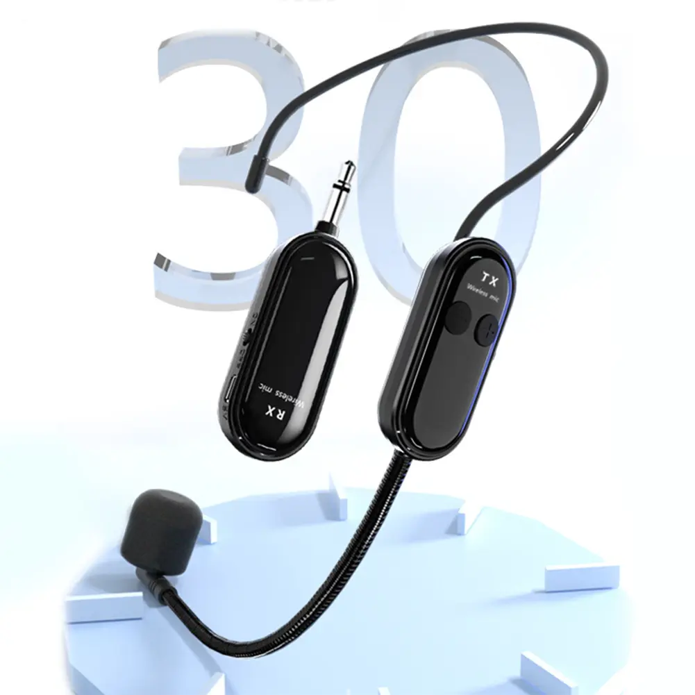 2.4G Wireless Headset & Handheld 2 in 1 Mic Long Range Wireless Microphone System for Voice Amplifier Stage Speakers Teach
