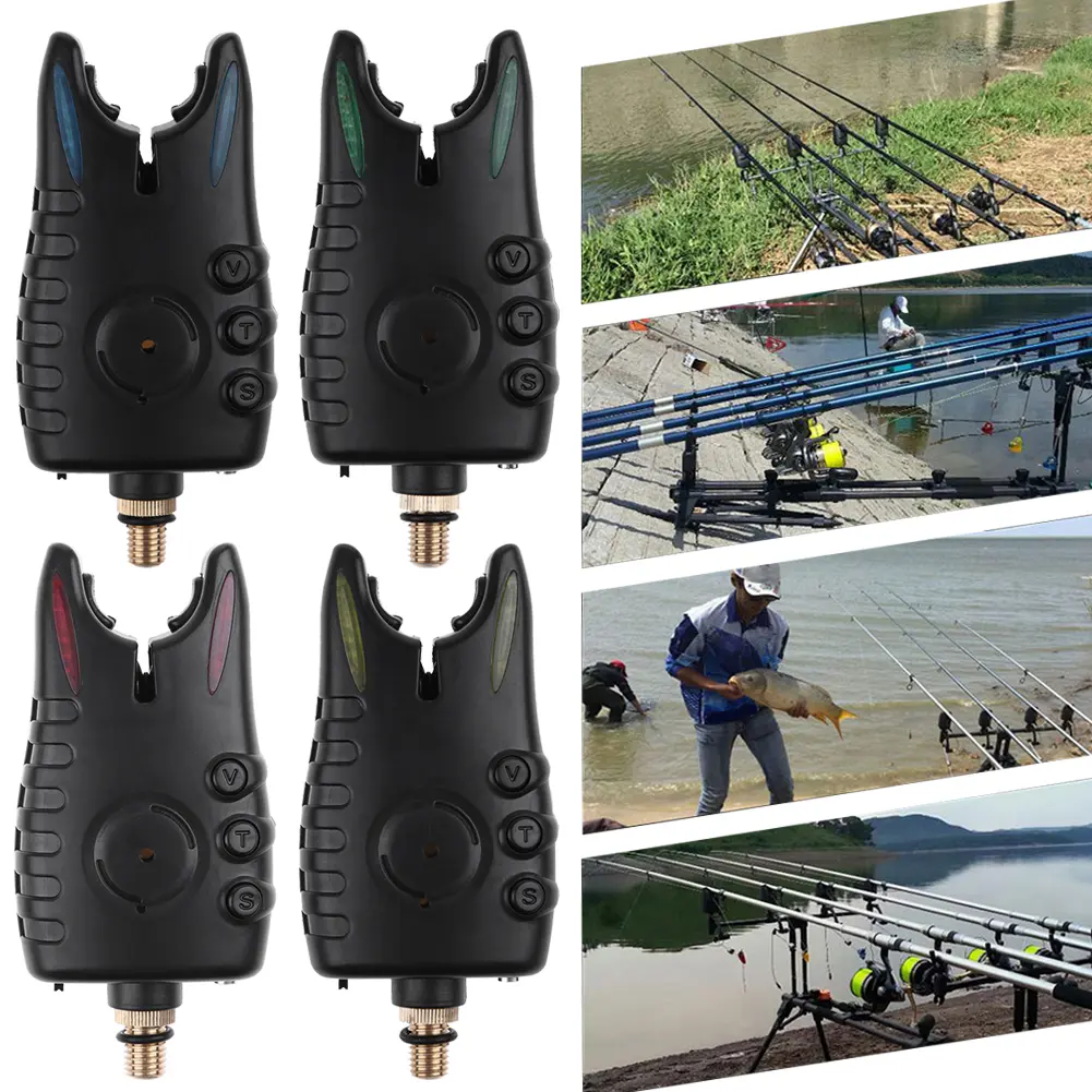 8 LED Fishing Bite Alarm Adjustable Tone Volume Sensitivity Carp Fishing Tackle