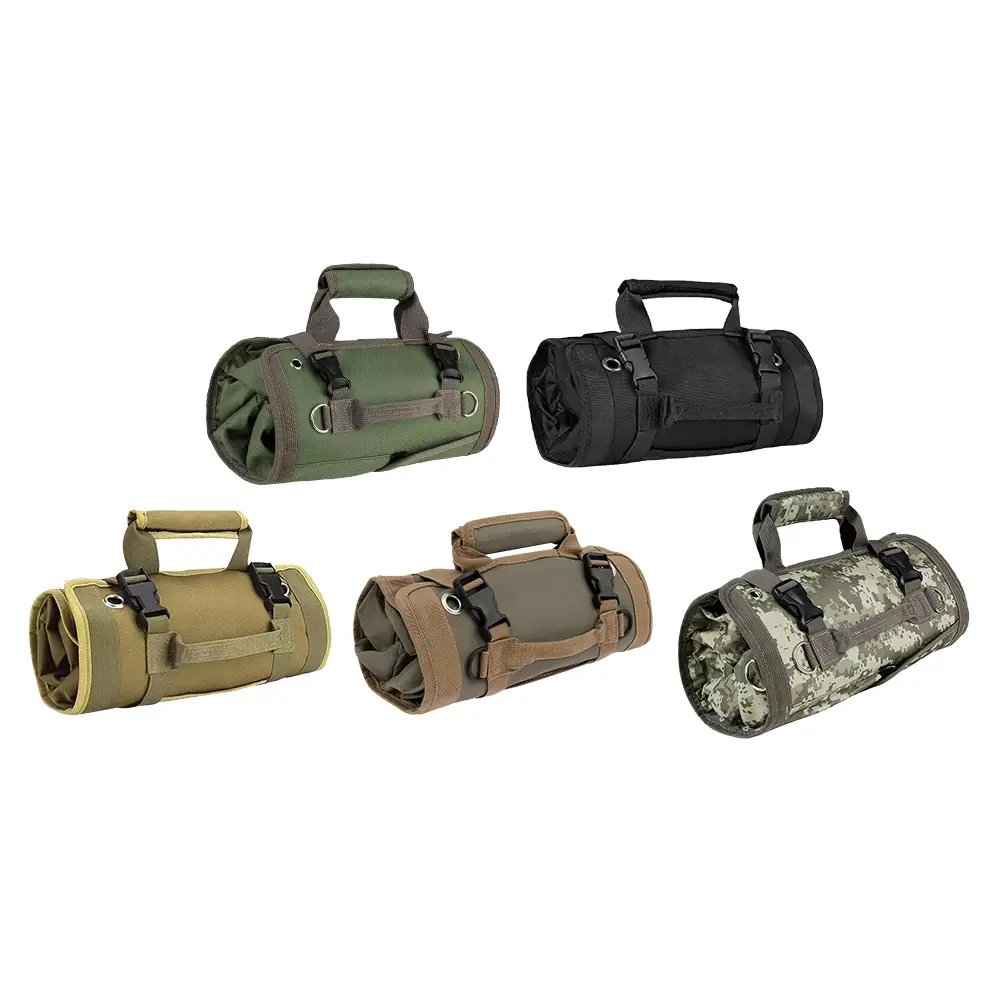 Roll Up Tool Bag Portable Tool Roll Bag Multi Pockets Oxford Cloth Tool Pouch Multi-Function for Mechanic Electrician Hobbyist