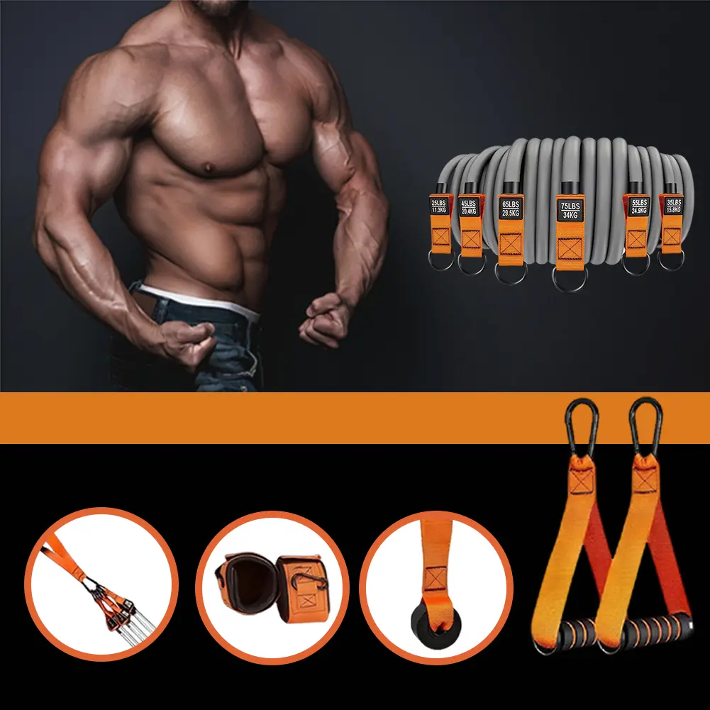 Resistance Bands Fitness Bands Set Heavy Duty Workout Bands with Handles Weight Bands Multi-Function for Yoga Home Workouts