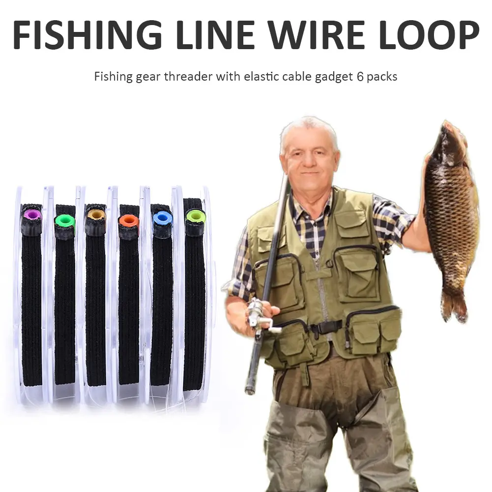 6pcs Fishing Tippet Spool Ring Elastic Fishing Wire Loop Leader Leading Rope Replacement Tackle Tool Fishing Accessories