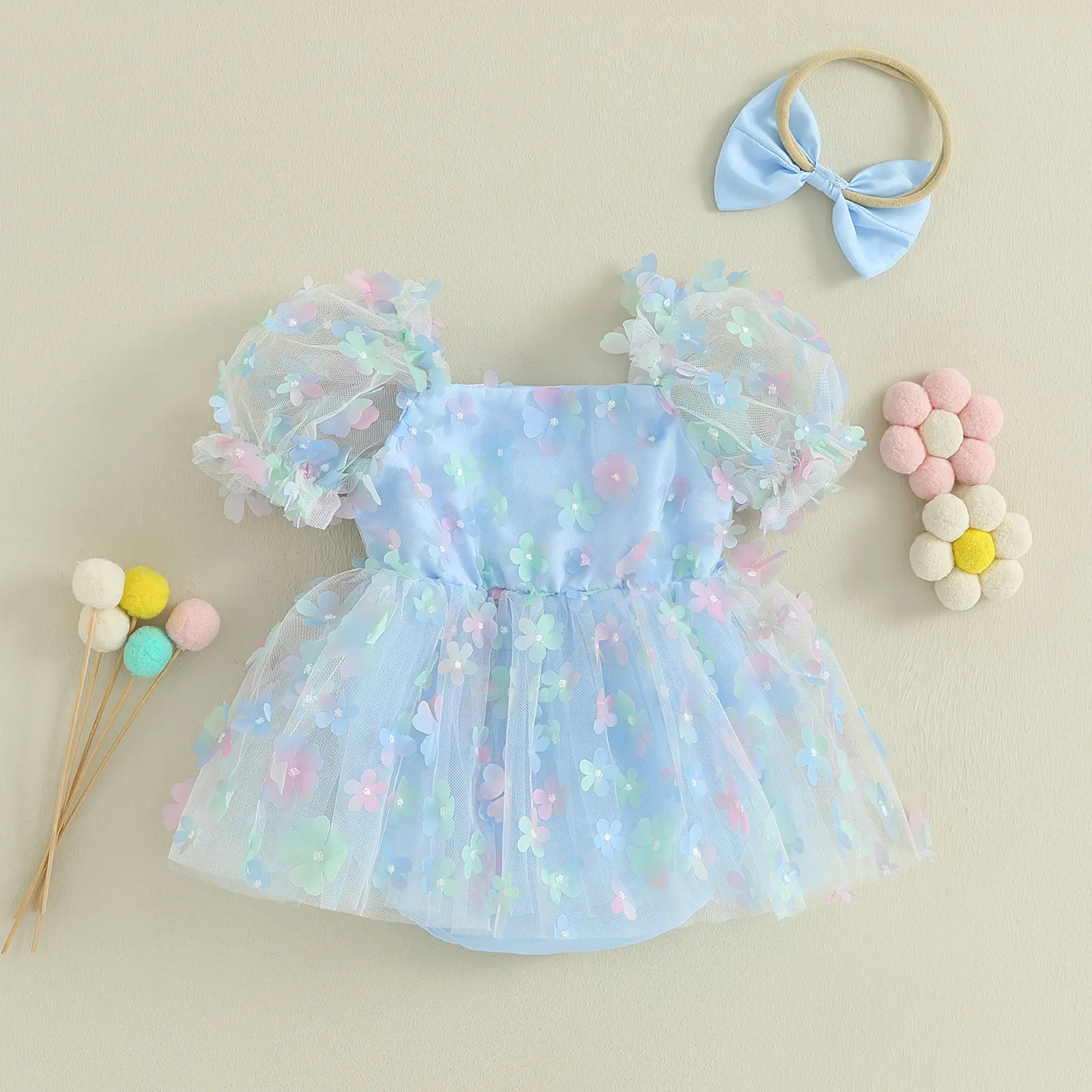 ma&baby 0-18M Baby Girl Romper Newborn Infant Toddler Jumpsuit Princess Tulle Floral Embroidery Sunsuit Playsuit Summer Outfits