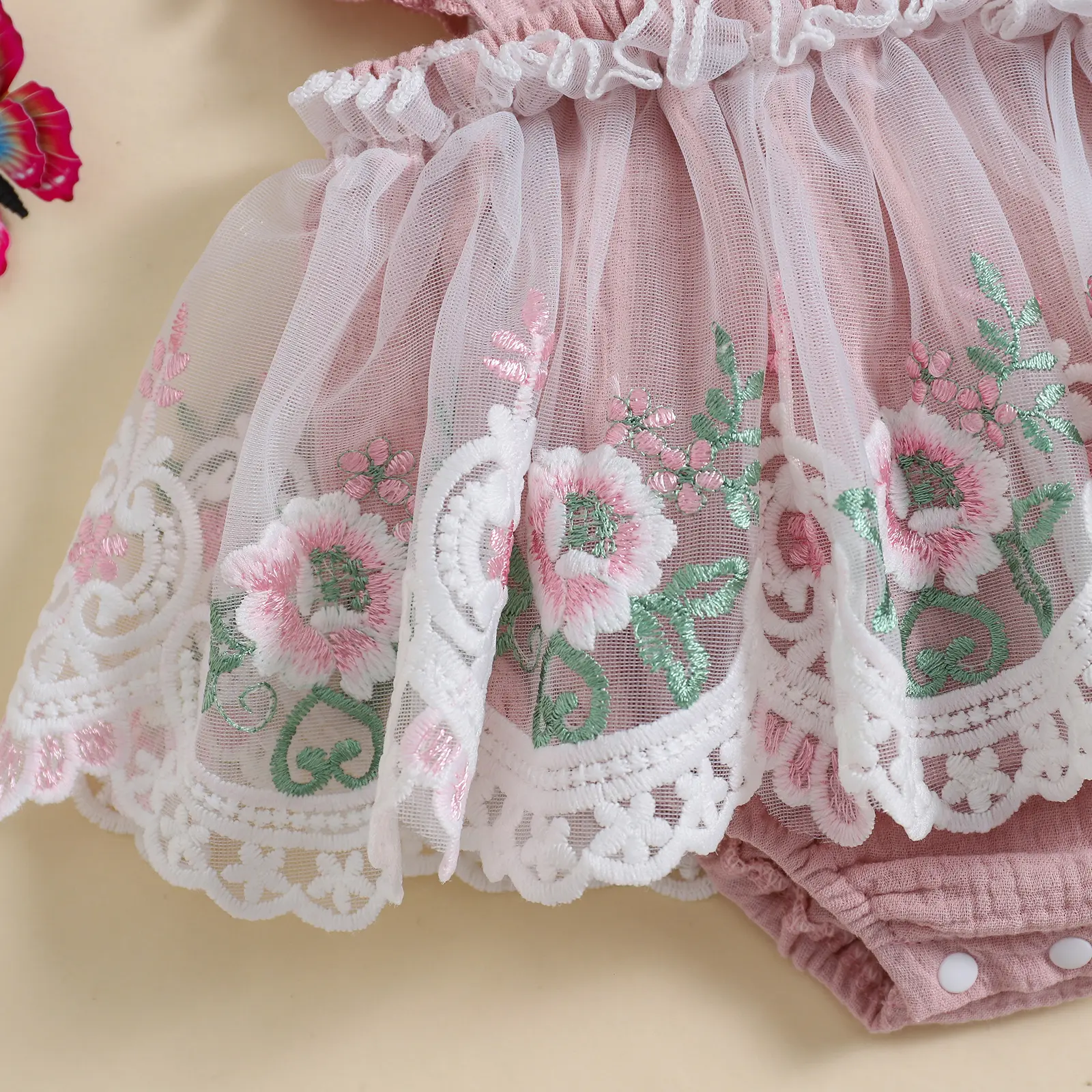 ma&baby 3-24M Newborn Infant Toddler Baby Girl Romper Princess Lace Floral Embroidery Jumpsuit Playsuit Summer Clothing