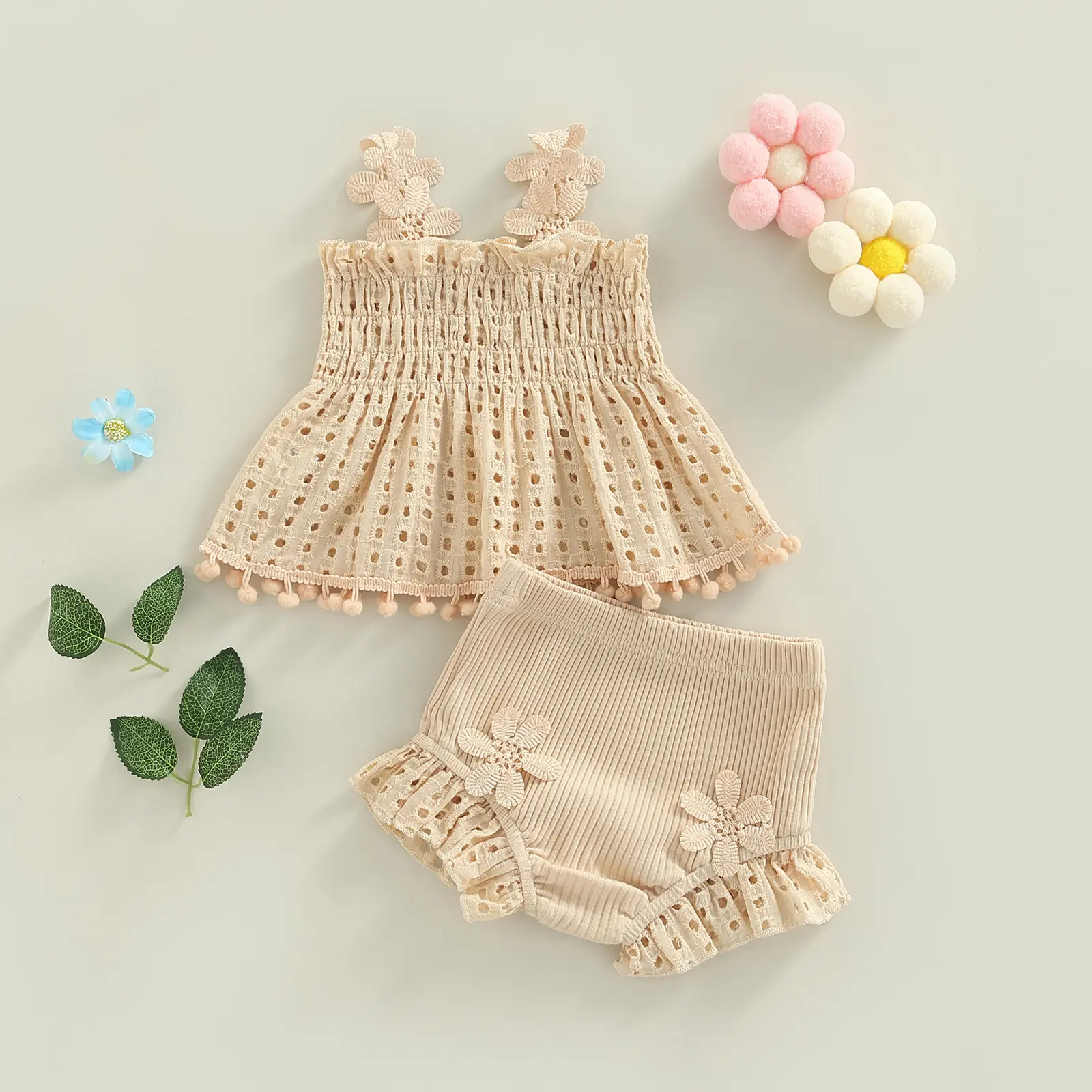 Ma&Baby 0-18M Baby Girls Clothes Sets Newborn Infant Toddler Summer Lace Floarl Sleeveless Tops Shorts Outfits