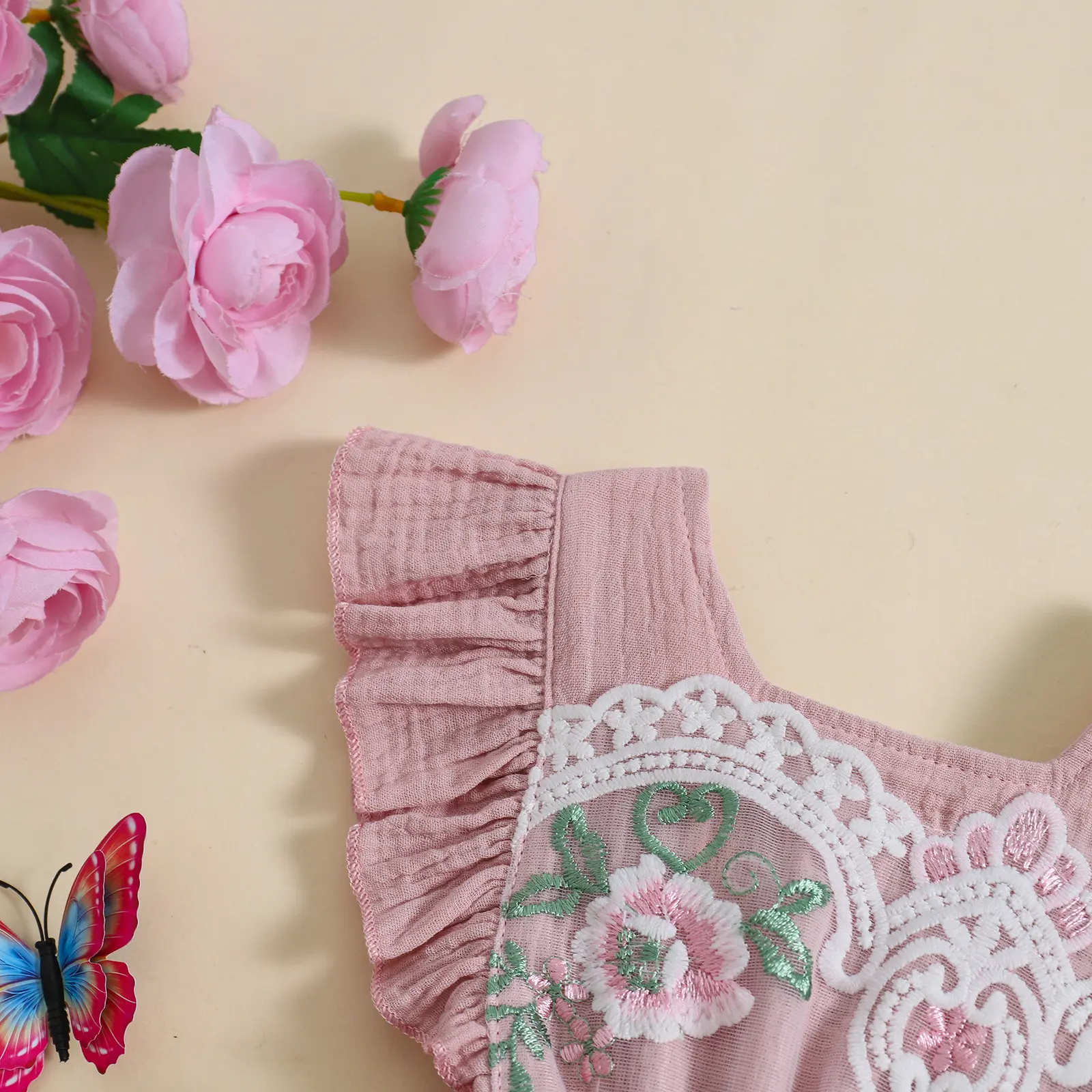 ma&baby 3-24M Newborn Infant Toddler Baby Girl Romper Princess Lace Floral Embroidery Jumpsuit Playsuit Summer Clothing