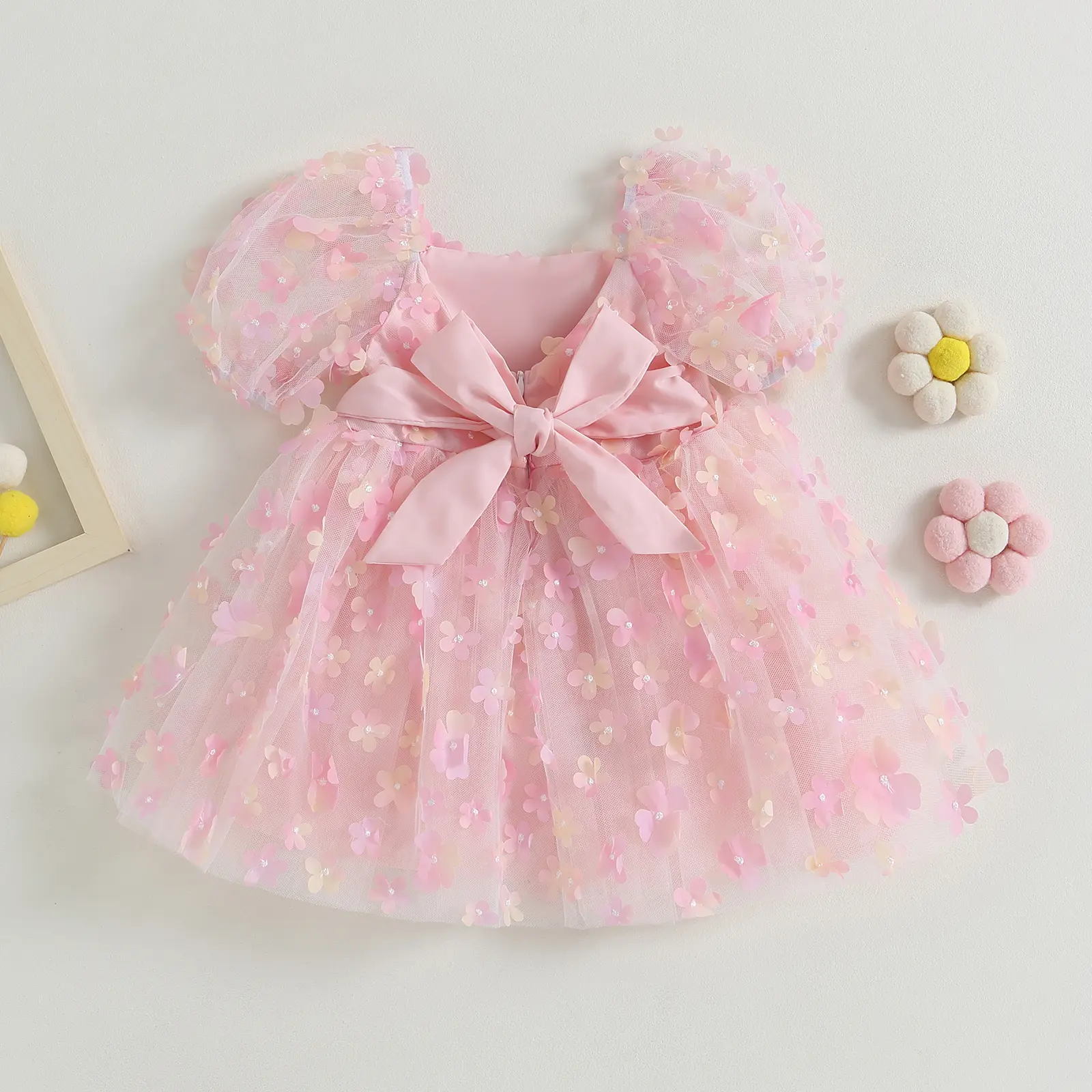 ma&baby 1-6Y Kid Baby Girls Dress Toddler Children Floral Tulle Tutu Party Wedding Birthday Dresses For Girls Summer Clothing